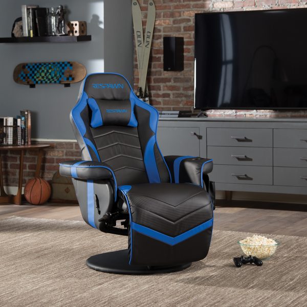 RESPAWN 900 Gaming Recliner   Reclining Gaming Chair with Footrest, Gaming Chair Recliner, Blue