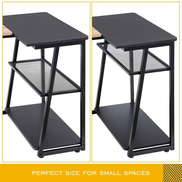 L shaped Computer Desk for Small Spaces Corner Desk Study Writing Desk Table - Image 4