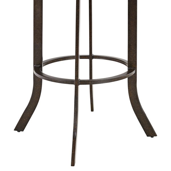 Edy 30  Brown Faux Leather Swivel Barstool - Image 2