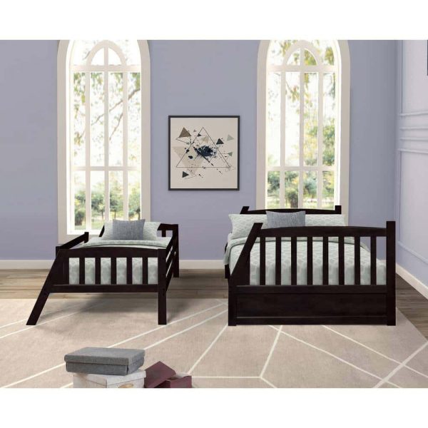 Bright Designs  Espresso Solid Wood Twin Over Full Bunk Bed with 2-Storage Drawers - Image 11