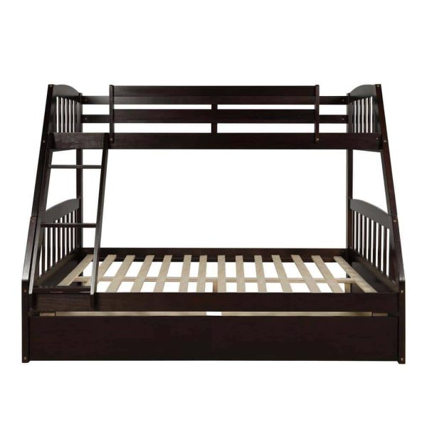 Bright Designs  Espresso Solid Wood Twin Over Full Bunk Bed with 2-Storage Drawers - Image 8