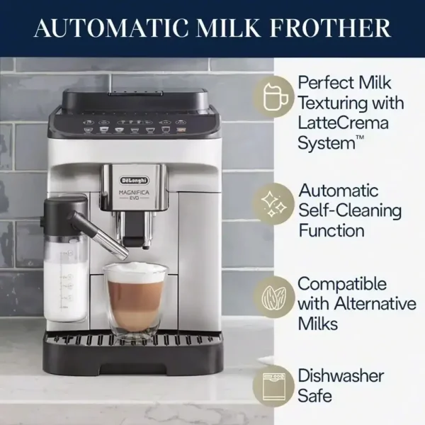 Magnifica Evo Coffee and Espresso Machine   Silver - Image 5
