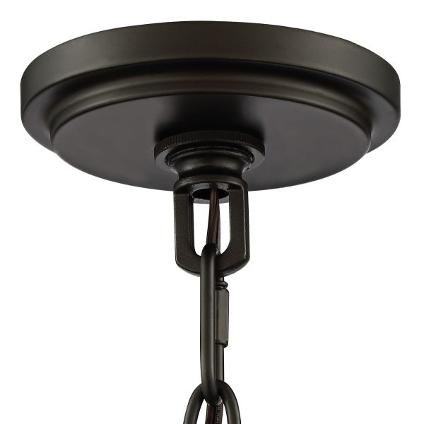 Caleb 23 3/4  Wide Bronze and Glass 5-Light Chandelier - Image 7