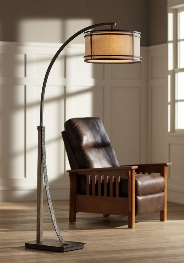 Gentry 71 1/2  Bronze 2-Light Downbridge Arc Floor Lamp
