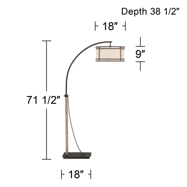 Gentry 71 1/2  Bronze 2-Light Downbridge Arc Floor Lamp - Image 2
