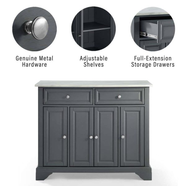 CROSLEY FURNITURE  Avery Grey Kitchen Island - Image 4