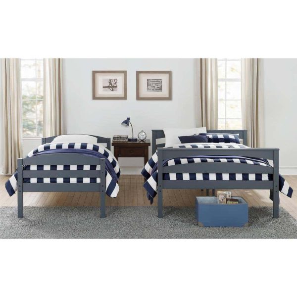 Dorel Living  Brady Twin Over Full Gray Wood Bunk Bed - Image 7