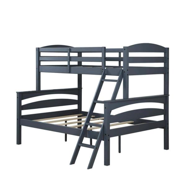 Dorel Living  Brady Twin Over Full Gray Wood Bunk Bed - Image 5