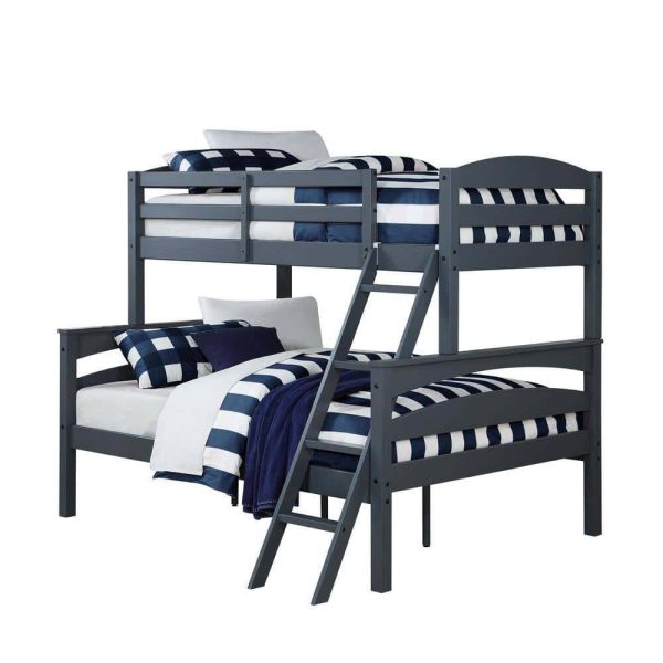 Dorel Living  Brady Twin Over Full Gray Wood Bunk Bed - Image 4
