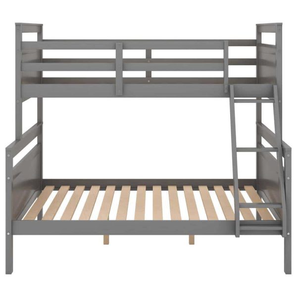 Bright Designs  Gray Twin Over Full Wood Bunk Bed with Ladder - Image 4