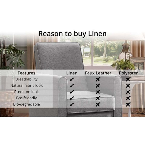 MAYKOOSH  Recliner Chair, Gray, Linen - Image 10