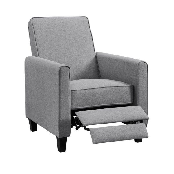 MAYKOOSH  Recliner Chair, Gray, Linen - Image 2