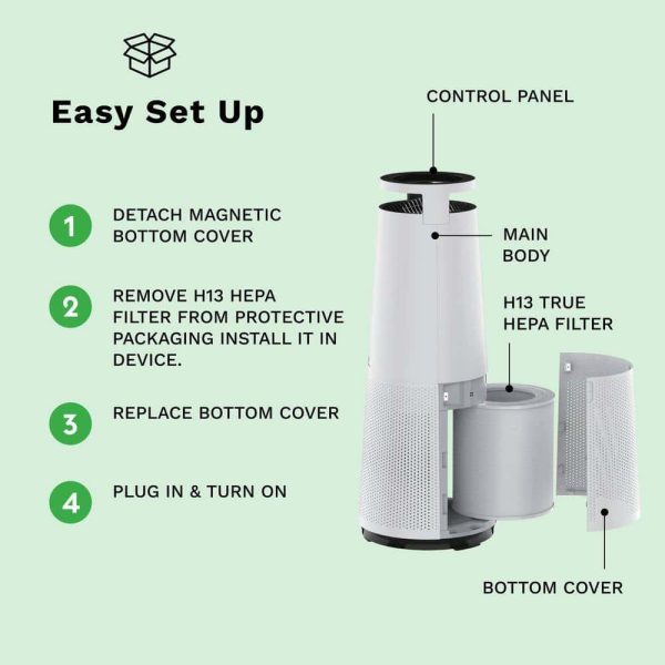 DH Lifelabs 591020320 Sciaire Plus HEPA 426 sq. ft. HEPA-True Tower Air Purifier in Grey with PlasmaShield Technology WiFi-Enabled - Image 12
