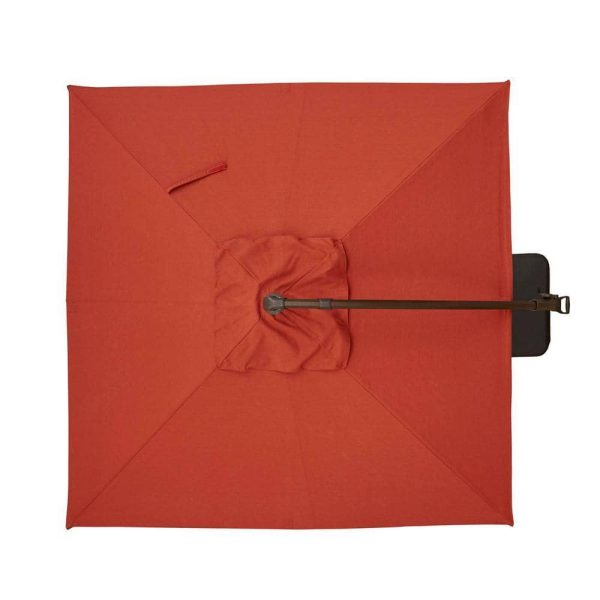 Bay 8 ft. Square Aluminum and Steel Cantilever Offset Outdoor Patio Umbrella in Chili Red - Image 6