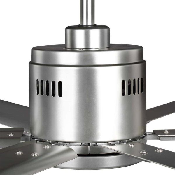 Hubbell Lighting Hubbell Industrial 96 in. Six-Blade Indoor/Outdoor Nickel Dual Mount Ceiling Fan with Wall Control - Image 9