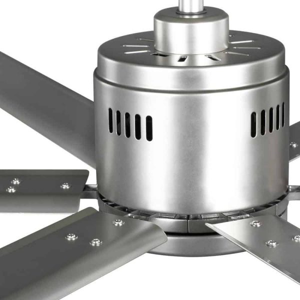 Hubbell Lighting Hubbell Industrial 96 in. Six-Blade Indoor/Outdoor Nickel Dual Mount Ceiling Fan with Wall Control - Image 13