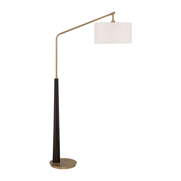 Pilar 72 1/2  Warm Gold and Espresso Arc Floor Lamp
