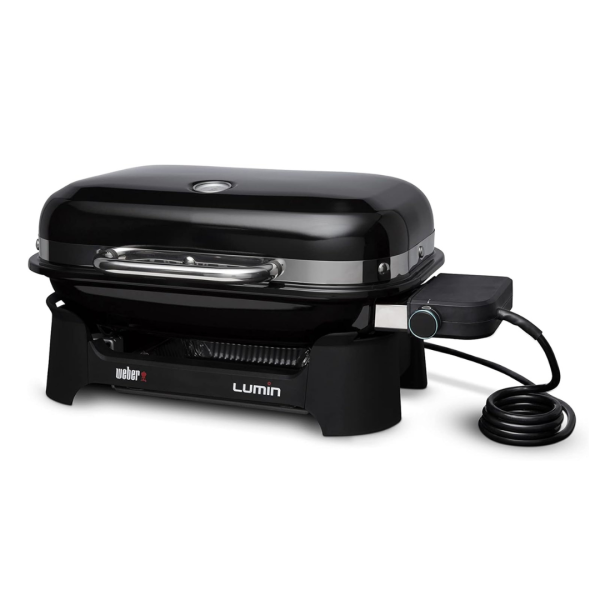 Lumin Compact Outdoor Electric Barbecue Grill, Black