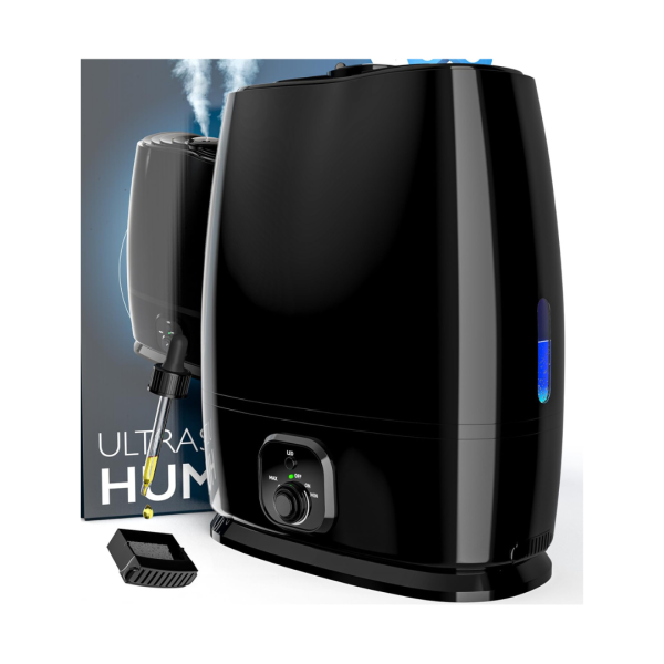 Everlasting Comfort Cool Mist Humidifiers for Bedroom (6L)   Humidifier Large Room No-Filter, Quiet Air Humidifier, Black