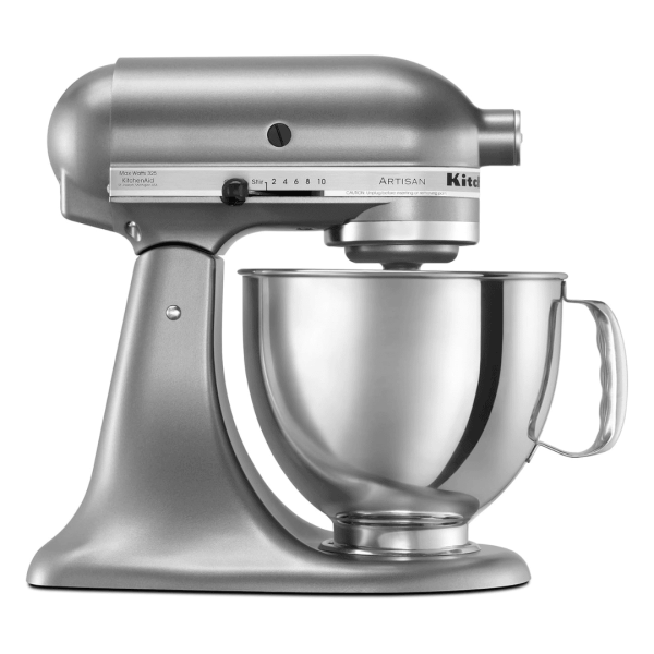 Artisan Series 5 Quart Tilt Head Stand Mixer with Pouring Shield KSM150PS, Contour Silver