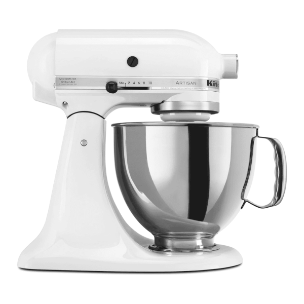 Artisan Series 5 Quart Tilt Head Stand Mixer with Pouring Shield KSM150PS, White