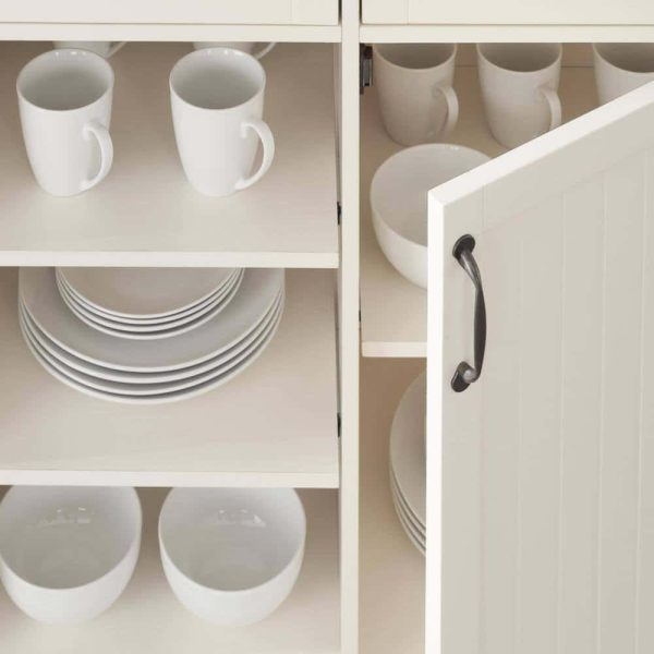 StyleWell  Bainport Ivory Wooden Kitchen Island with Natural Butcher Block Top and Storage (48  W) - Image 4