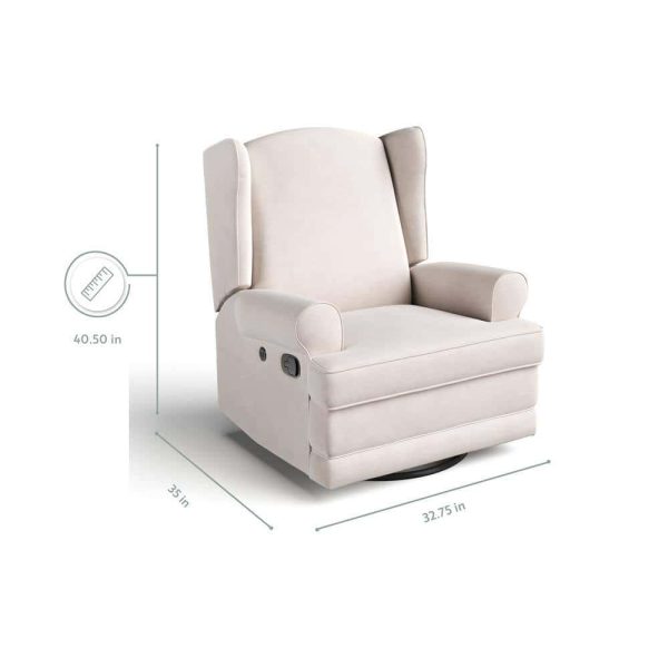 Serenity Ivory Wingback Upholstered Recline Glider - Image 5