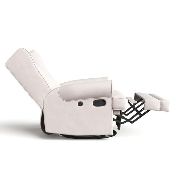 Serenity Ivory Wingback Upholstered Recline Glider - Image 10