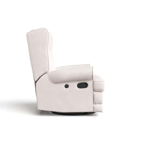 Serenity Ivory Wingback Upholstered Recline Glider - Image 8