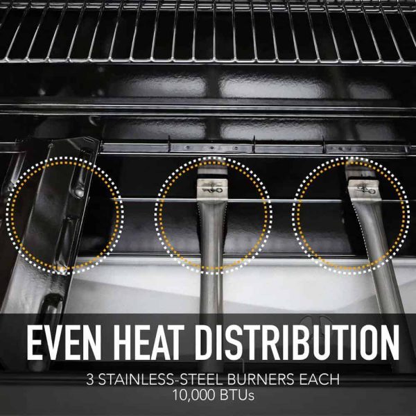 PG-4030400LD-AZ 3-Burner Propane Gas Pedestal Grill with Foldable Side Shelves-Azure - Image 8