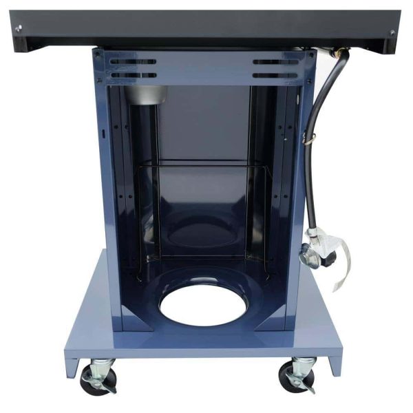 PG-4030400LD-AZ 3-Burner Propane Gas Pedestal Grill with Foldable Side Shelves-Azure - Image 4