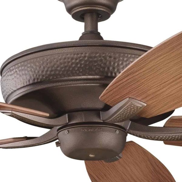 KICHLER Monarch II Patio 52 in. Outdoor Weathered Copper Downrod Mount Ceiling Fan with Remote - Image 4