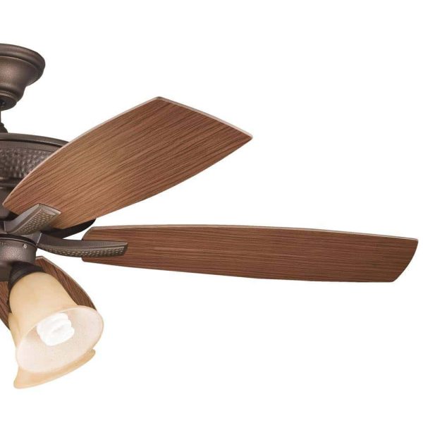 KICHLER Monarch II Patio 52 in. Outdoor Weathered Copper Downrod Mount Ceiling Fan with Remote - Image 5