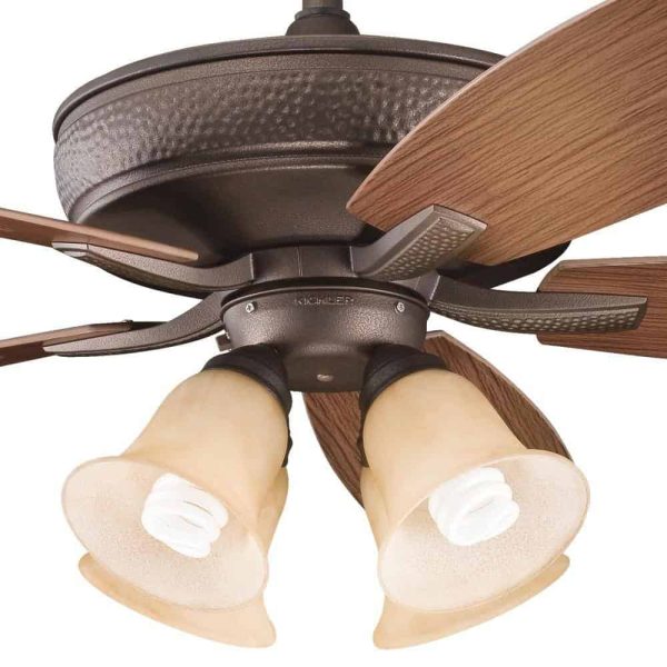 KICHLER Monarch II Patio 52 in. Outdoor Weathered Copper Downrod Mount Ceiling Fan with Remote - Image 7