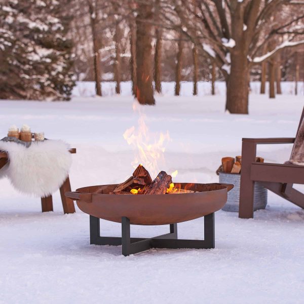 La Porte 21  H x 36.8  W Steel Wood Burning Outdoor Fire Pit with Lid
