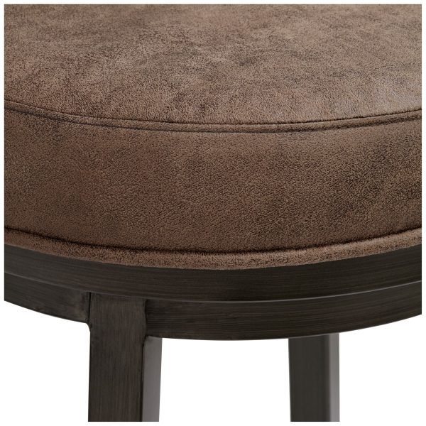 Madrid 26 1/2  Bandero Tobacco Fabric Swivel Counter Stool - Image 9