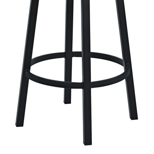 Madrid 26 1/2  Ford Black Faux Leather Swivel Counter Stool - Image 6
