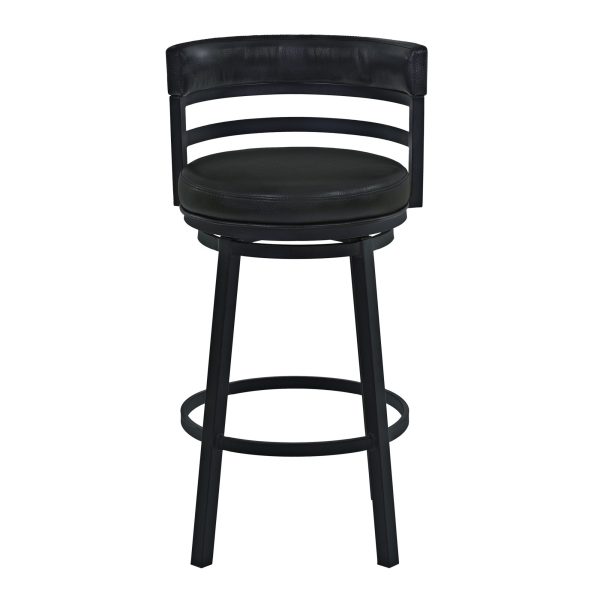 Madrid 26 1/2  Ford Black Faux Leather Swivel Counter Stool - Image 5