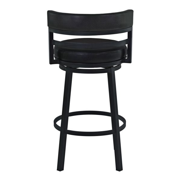 Madrid 26 1/2  Ford Black Faux Leather Swivel Counter Stool - Image 4