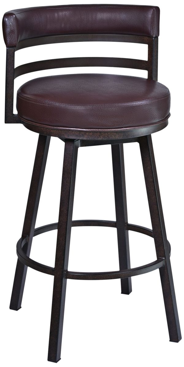 Madrid 26 1/2  Ford Brown Faux Leather Swivel Counter Stool - Image 6