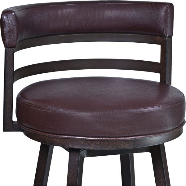 Madrid 26 1/2  Ford Brown Faux Leather Swivel Counter Stool - Image 4