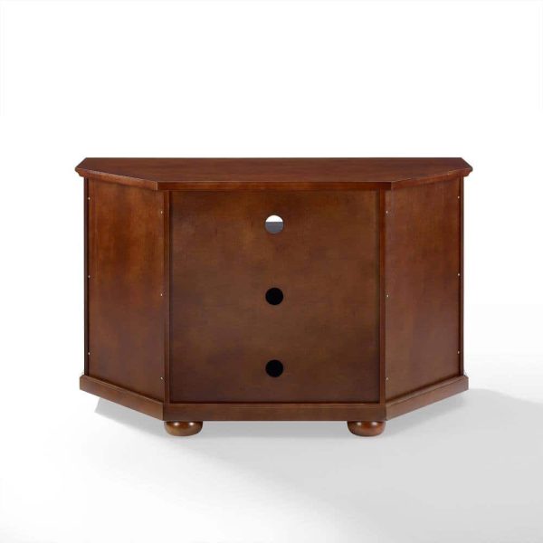 Crosley Alexandria 48 in. Mahogany Wood Corner TV Stand Fits TVs Up to 52 in. with Storage Doors - Image 6