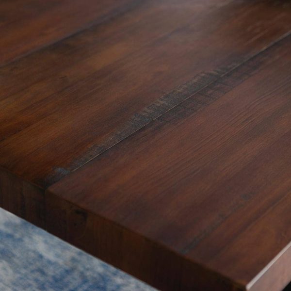 Furniture Company  Durango 72 in. Mahogany Rustic Urban Industrial Farmhouse Distressed Solid Wood Dining Table - Image 5