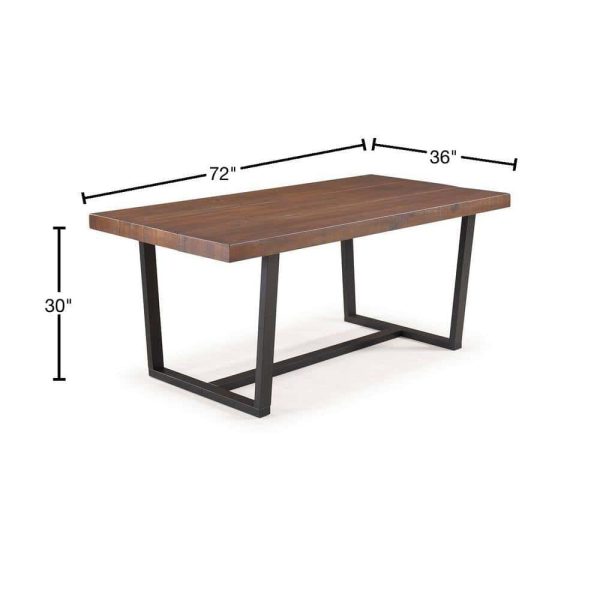 Furniture Company  Durango 72 in. Mahogany Rustic Urban Industrial Farmhouse Distressed Solid Wood Dining Table - Image 3