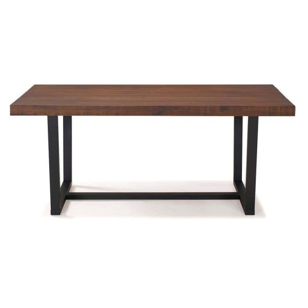 Furniture Company  Durango 72 in. Mahogany Rustic Urban Industrial Farmhouse Distressed Solid Wood Dining Table - Image 7