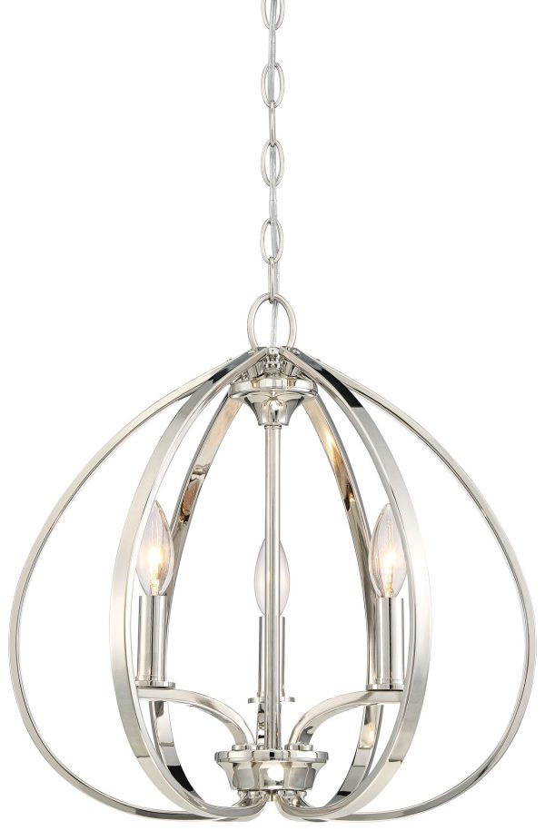 Minka Lavery Tilbury 16 1/2  Open Orb Polished Nickel 3-Light Pendant - Image 2