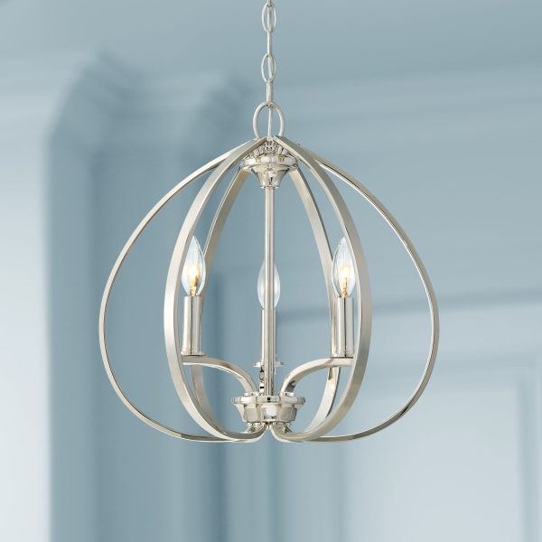 Minka Lavery Tilbury 16 1/2  Open Orb Polished Nickel 3-Light Pendant