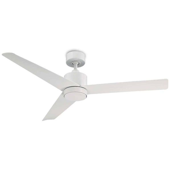 Modern Forms Lotus 54 in. LED Indoor/Outdoor Matte White 3-Blade Smart Ceiling Fan with 3000K Light Kit and Wall Control - Image 7