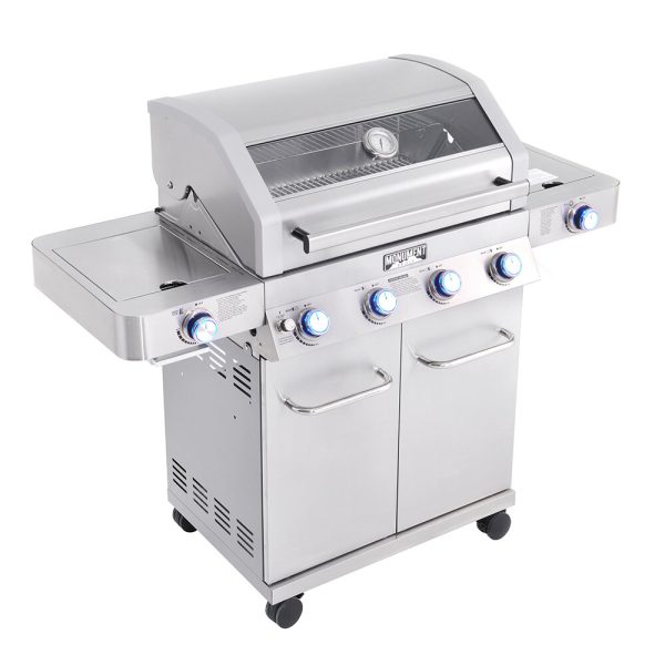 Grills 4   Burner Liquid Propane Infrared 72000 BTU Gas Grill with Side Burner and Cabinet