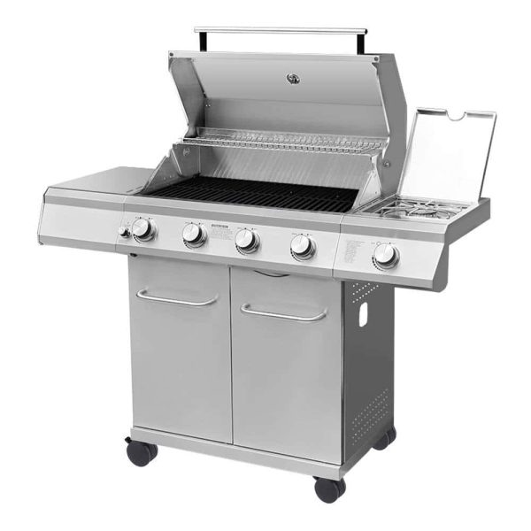 Grills 25392 4-Burner Propane Gas Grill in Stainless Steel with LED Controls and Side Burner - Image 5